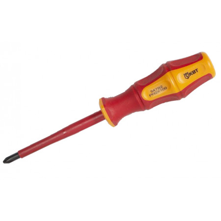 Диэлектрическая отвертка Pozidriv PZ1*100 с изоляцией, СЛИМ 78613 КВТ Диэлектрическая отвертка Pozidriv PZ1*100 с изоляцией, СЛИМ 78613 КВТ